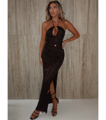 Jessie Fishnet Rhinestone Mermaid Formal Dress