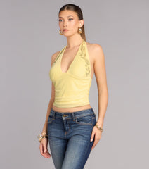Flirty Shine Rhinestone Halter Top