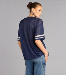 Game Ready Glam Rhinestone Jersey Top