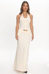 Duma Knit Maxi Skirt Cream
