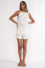 Honeykiss Tie Side Top White