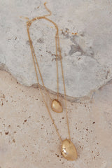 Moonlight Double Chain Pendant Necklace Gold