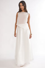 Lemora Asymmetric Hem Top White