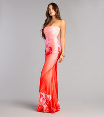 Summer Tropical Strappy Formal Dress