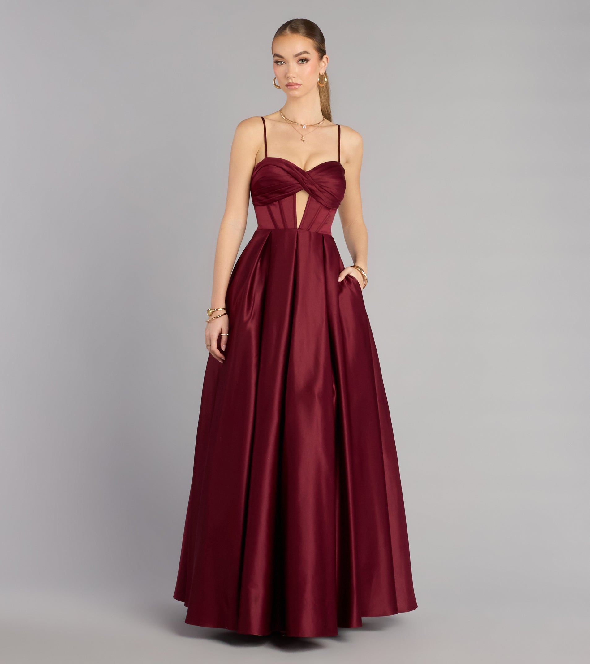 Gracelyn Satin Corset A-Line Gown