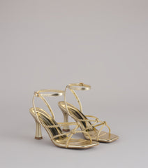 RSVP Ready Rhinestone Knot Strappy Heels