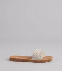Shimmer Steps Rhinestone Slide Sandals