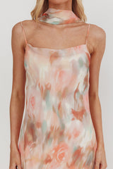 Helsi Cowl Back Maxi Dress Print Pink