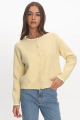Aurore Scalloped Edge Knit Cardigan Butter