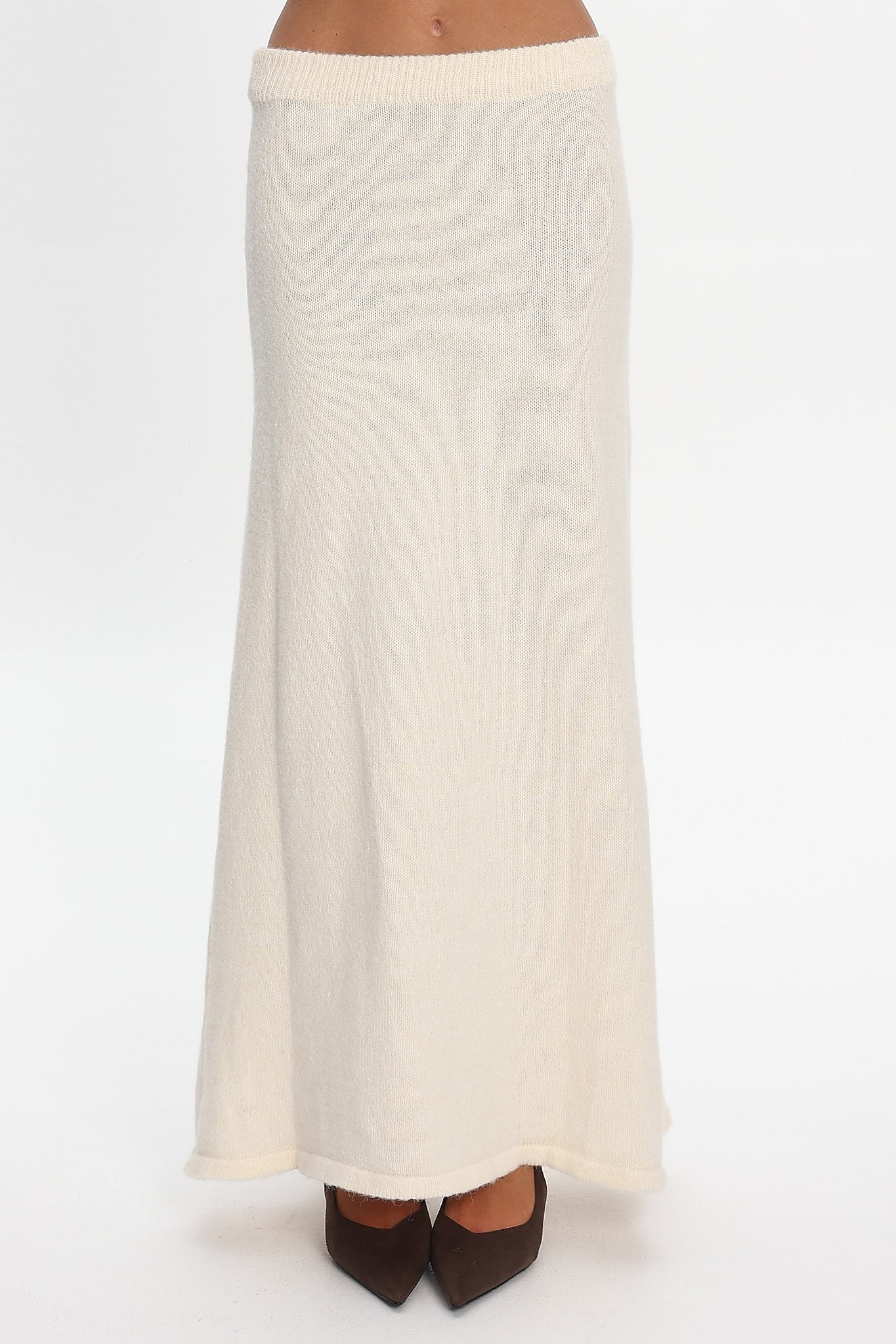 Duma Knit Maxi Skirt Cream