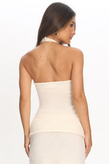 Duma Halterneck Knit Top Cream