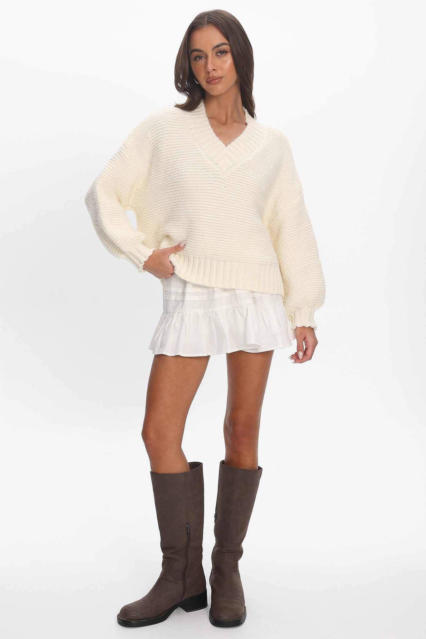 Samaya Chunky Knit Sweater Cream