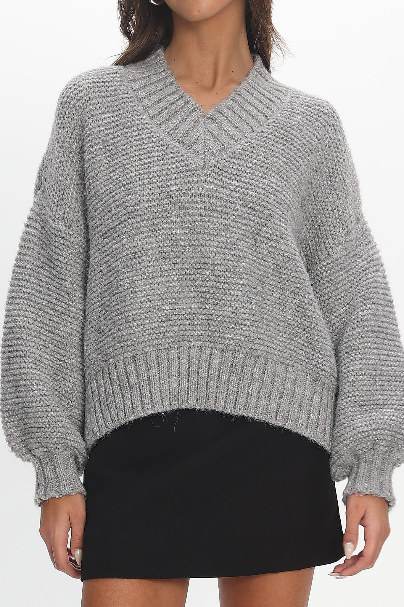 Samaya Chunky Knit Sweater Grey