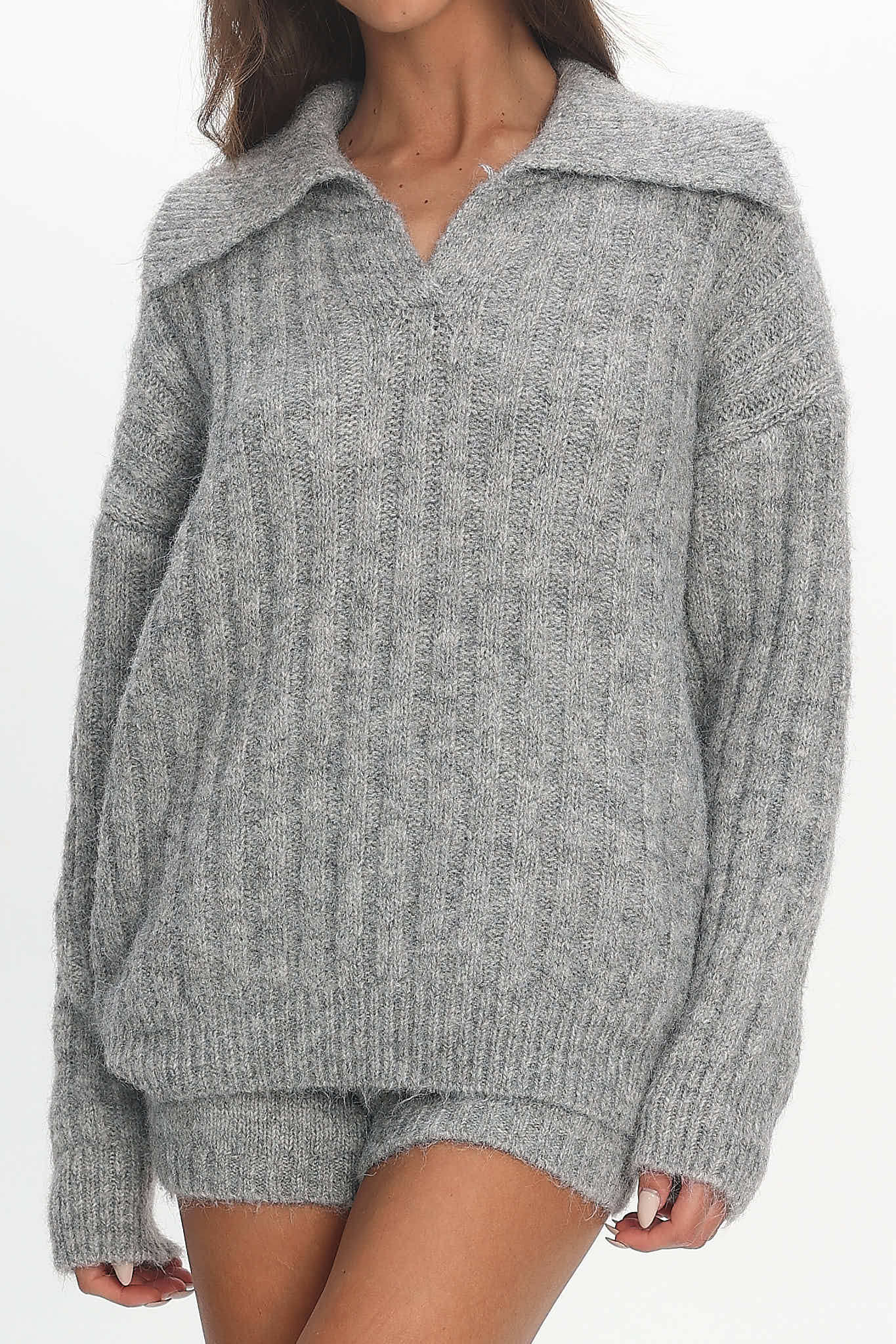 Jenae Oversized Drop Shoulder Sweater Grey