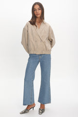 Rampage Faux Suede Blouson Jacket Sand