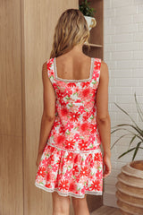 Always Together Button Bust Top Floral Pink