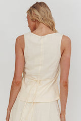 Morning Lights Button Up Top Cream