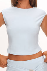Love Somebody Cap Sleeve Top Blue