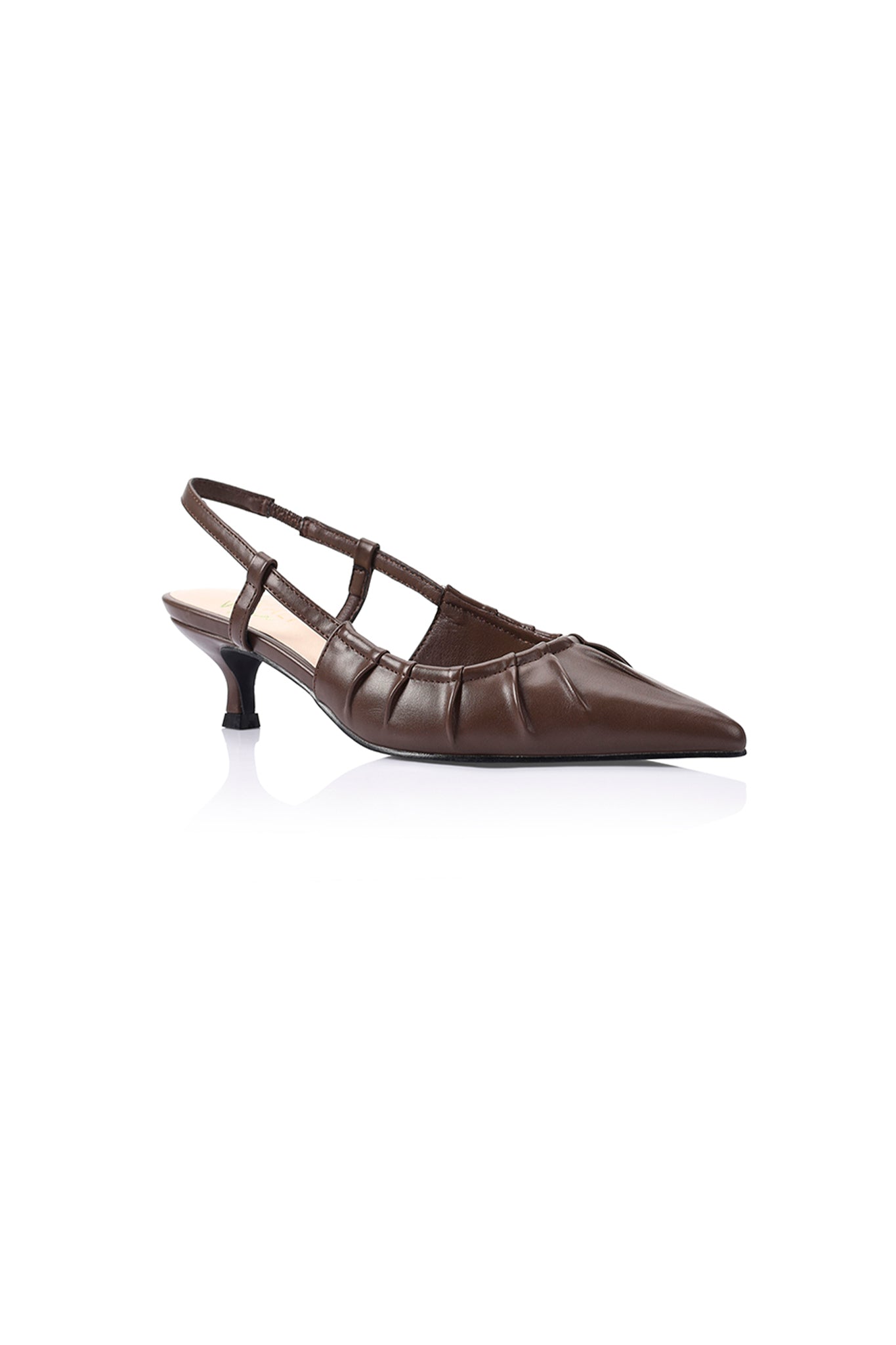 VERALI Lucius Slingback Kitten Heels Chocolate