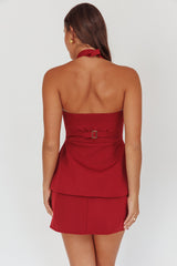Tammi High Waist Mini Skirt Cherry