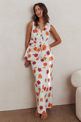 Philomena Maxi Skirt Floral Orange Multi