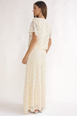 Sera Lane Crochet Maxi Skirt Cream
