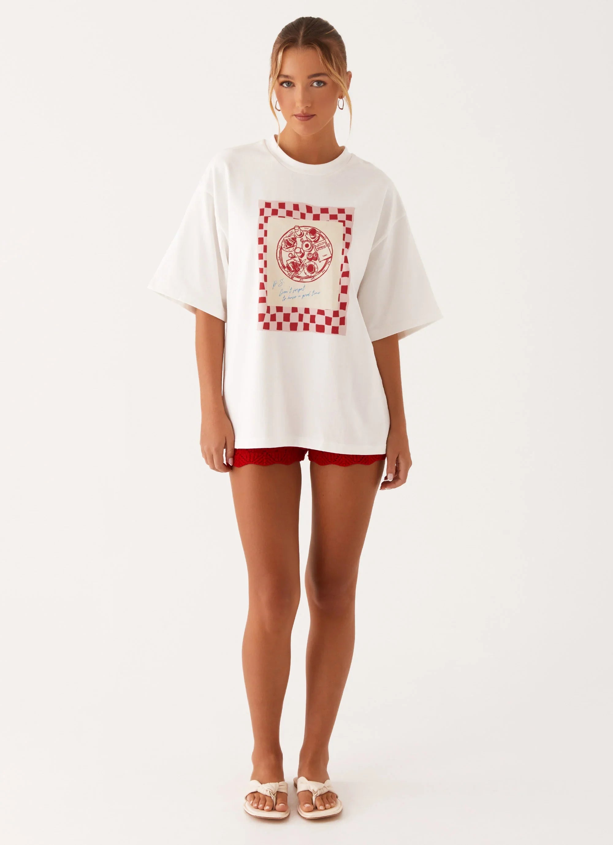 Oakley Low Rise Crochet Mini Shorts - Red